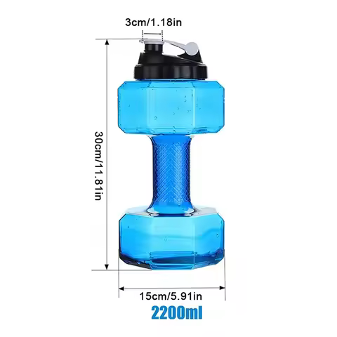 2.2L Dumbbell Shaped Kettle Sport Water Bottle Fitness Cycling Water Bottle Creative Summer Water Dr