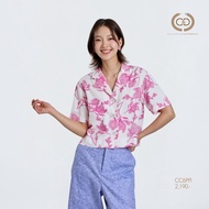 C&D Womans blouse Pink Flower stitch เสื้อผู้หญิง แขนสั้น สีชมพู CC6PPI