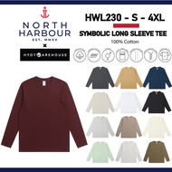 HYDT WAREHOUSE Symbolic Cotton Long Sleeve 230gsm Adult 100% Cotton Tee Unisex Baju Kosong Lelaki Co