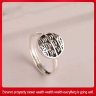 RY-Feng Shui Abacus Ring Prosperous Business Abacus Transfer Bead Ring S925 Sterling Silver Open Adjustable Ring Men And Women Bring Luck And Wealth