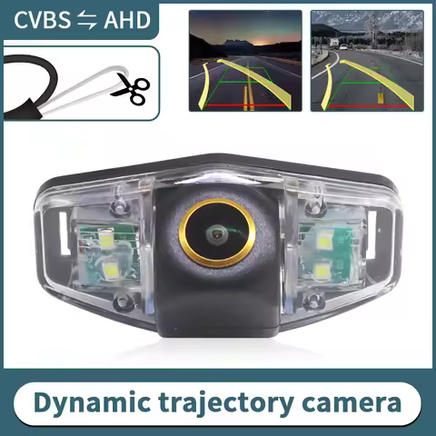 AHD Dynamic Trajectory 170° Golden Lens Vehicle Rear View Reverse Camera For Honda Civic 2012-2015 A