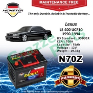 Münster Robust MF CMF N70Z | N70ZR | NX120-7R | 95D31R (75AH) Car Battery Bateri Kereta Lexus LS 400