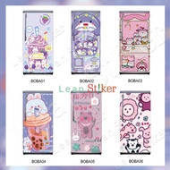 1-door refrigerator sticker with boba motif