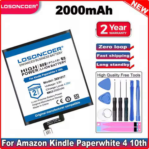 2000mAh 58-000194 58-000271 58-000246 MC-266767 Battery For Amazon Kindle paperwhite 4 2018 26S1017 