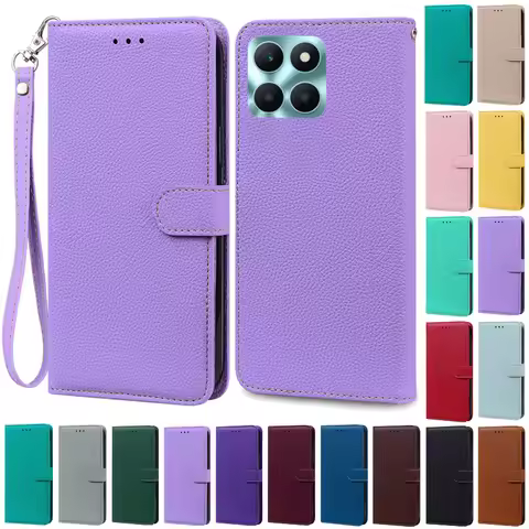 For Honor X6A Case Honor X 6a Leather Flip Wallet Case For Huawei Honor X6A WDY-LX1 Phone Case Silic