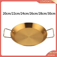 [Lovoski2] Korean Ramen Pot Seafood Pot Household Stockpot Fast Heating Travel Golden Double Handle Instant Noodle Pot Kimchi Soup Pot