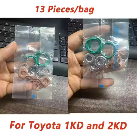 13pcs Diesel Injector Gasket Washer for DENSO Toyota 1KD and 2KD Injectors 095000-8290 095000-5760 2