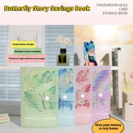 A6 3D Butterfly Savings Binder, Snap Button Cash & Card Organizer, Cute Budget Planner for Collectib