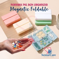 Magnetic Foldable Pill Box - 7 Days Weekly Compartment travel Medicine Portable Organizer Storage