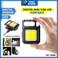 Senter Mini COB Keychain Light / Lampu Senter Emergency LED Super Terang Portable Cas Rechargeable D