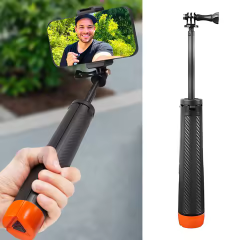 Selfie Stick Tripod Extendable Floating Selfie Stick Tripod Water Resistant Orange Widely Compatible
