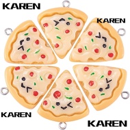 KAREN1 30Pcs, Resin (4.5mm) thick Pizza Charms, Smooth and comfortable to touch 1.16 inch(29.5mm) lo