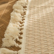 Cotton & Linen Woven Carpet Thin Fabric Can Be Machine Washed. Cotton Bedside Blanket