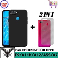 Promo 2in1 Case Oppo F9 A5s A12 A7 A7x A11k Free Garskin Carbon Premium Anti Bekas Sidik Jari