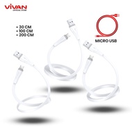 Kabel Data USB Micro SM (30/100/200CM) VIVAN Fast Charging 2A Flat -
