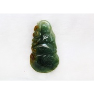 [Disk Crystal] [Fu In Front Of Eyes] Laokeng Floating Red Jade-Gourd Bat Coin Carving Pendant BK-14 