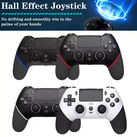 Wireless Controller Turbo Bluetooth-Compatible Game Controller Dual Vibration Hall Effect Joystick f