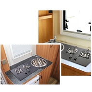 New Household gas stove RV camper glass table with sink integrated stainless steel gas stove GR-B216