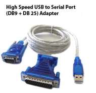 USB to RS232 DB9 Male and DB25 Male Serial Converter Cable