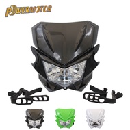 Motorcycle Headlight Plate Universal Front Fairing 12V 35W H4 For Kawasaki KLX KX WR250F WR450F Dirt