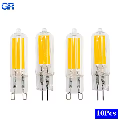 10Pcs/lot Brightest G9 LED Lamp G4 AC 220V 230V 240V 6W 9W Glass COB Led Bulb Warm/Cold White Spotli