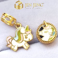JIN JING  PDR CHARM BEAD UNICORN EMAS 916 1.40g/1.42g/1.75g/1.76g/1.77g