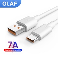OLAF 7A 100W สาย USB ชนิด C,สายชาร์จแบบเร็วสุดยอดสำหรับ Xiaomi 11 Huawei Mate 40 30 Samsung ที่ชาร์จไฟรวดเร็ว USB สายข้อมูล USB