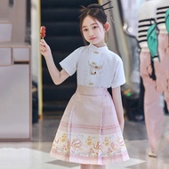 Improved Horse Face Skirt Horse Face Skirt Everyday Children Hanfu Girls Two-Piece Suit 2026 Summer 
