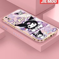 JIUMOO เคสสำหรับ Huawei Y9เคส2019ลายการ์ตูน Happy Kuromi ใหม่กรอบสี่เหลี่ยมชุบผิวเคสนิ่มซิลิกาเจลกันกระแทกเคสมือถือรวมทุกเลนส์กล้องถ่ายรูปฝาครอบป้องกัน