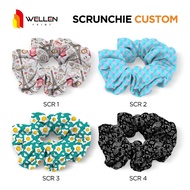 WELLEN PRINT - Custom Print Scrunchies Fashion Hair Bun Rubber Bands Wanita Series 1