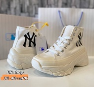 MLB NY รองเท้าผ้าใบผูกเชือกแบบหุ้มข้อพร้อมกล่อง