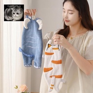 manysincerity Cute Cat Rabbit Elephant Hanging Towel Kitchen Hand Towel Bathroom Soft Absorbent Hand