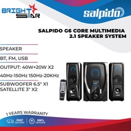 PC SPEAKER / SALPIDO G6 CORE MULTIMEDIA 2.1/40W+20W X2 /40Hz-150Hz 150Hz-20KHz / SUBWOOFER 6.5" X1 S