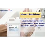 READY STOCK Hand Sanitizer 75% Alcohol/Ethanol Grade/Hypar Protect/5 L