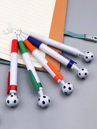 5入組足球造型卡通壓力圓珠筆,創意塑料世界盃足球筆