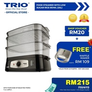 Trio 25L Food Steamer With Low Sugar Rice Bowl | 3-Tier Jumbo Electric Steamer | 60 minutes Auto Sto
