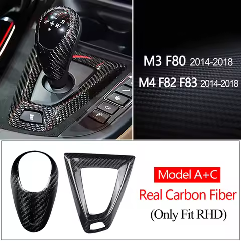 Real Carbon For BMW M2 F87 M3 F80 M4 F82 M5 F83 F10 F85 X5M F86 X6M F12 F13 Car Gear Shift Knob Cap 
