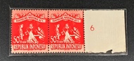 PRANGKO INDONESIA 1955 JAMBORE NASIONAL KE-1 PAIR 50(+25) SEN. MNH.