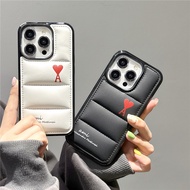 Trend fashion AM1 red love label 17Air Case Down jacket couple Phone Case Suitable for IPhone 17 16 