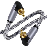 90 Degree Digital Audio Coaxial Cord 75 Ohm RCA Male to Male SPDIF Lead for Sound Bar Hi-Fi TV Pro
