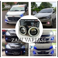 SEPASANG LAMPU LED BIRU FOGLAMP ANGEL EYES 89MM MOBIL AVANZA XENIA CALYA SIGRA AGYA AYLA ETIOS JUKE