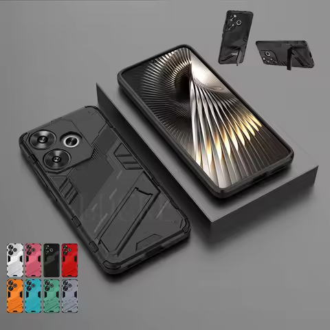 For Xiaomi Poco F6 Case Cover For Poco F6 F 6 Capas New Phone Back Bumper Armor Kickstand Shockproof