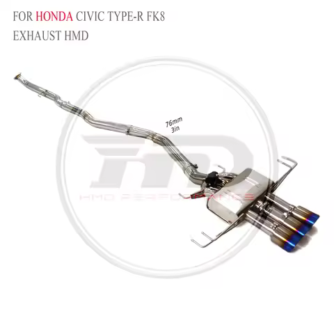 for Honda Civic Type-R FK8 Catback Exhaust System Stainless Steel Muffler Rear Section Easy Installa