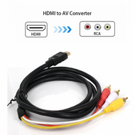 Shop5797341ร้านค้า1.5ม. ถึง3วิดีโอ RCA สาย1080P HDMI ที่เข้ากันได้กับอะแดปเตอร์แปลงสาย AV สัญญาณเสียงสำหรับ HDMI TV ชุดกล่องดีวีดีแล็ปท็อป HDMI TV สายเคเบิลทีวี