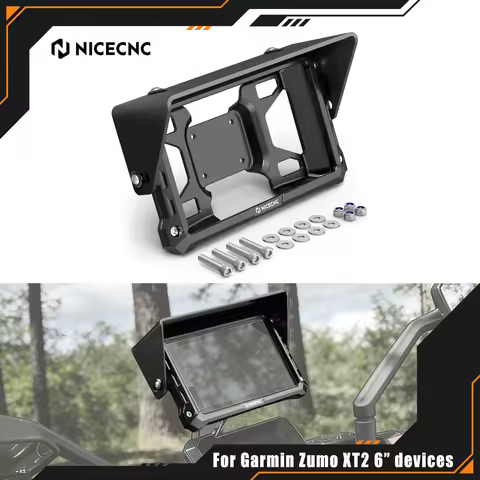 NICECNC For Garmin Zumo XT2 6" Case Protector Adjustable Sun Visor Kit For Yamaha Tenere 700 World R