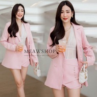 Set 2ชิ้น ( blazer+กางเกงกระโปรง) S-XL ชุดทำงานผู้หญิง ชุดออกงาน ชุดไปงาน ชุดสุภาพ ลุค CEO Blazer เด