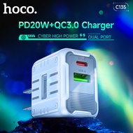 Hoco PD20W 100% C135ของแท้18W PD Type C ชาร์จเร็ว3.0ชาร์จเร็วสำหรับ iPhone 15 Pro Max 14Pro Max Sams