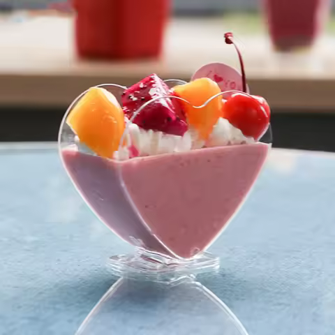 10pcs-Plastic dessert cup, heart-shaped mousse cup, pudding cup, heart-shaped Jelly cup, Tiramisu cu