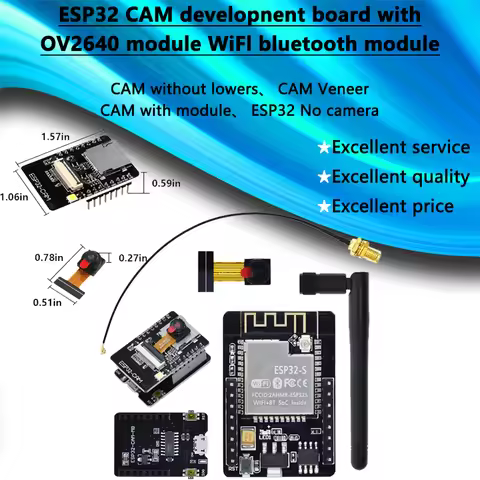 ESP32 CAM ESP-32S WiFi Module Serial to ESP32-CAM Development Board 5V Bluetooth with OV2640 Camera
