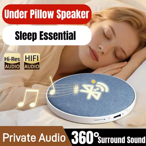 Wireless Pillow Speaker Sleep Aid 360° Surround Sound Bluetooth 5.4 HiFi Stereo Sound Private Audio 